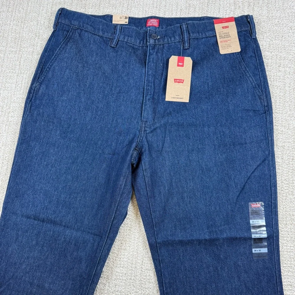 NEW Levi's Mens 38x32 XX Chino Relaxed Straight Lightweight Blue Denim Pants